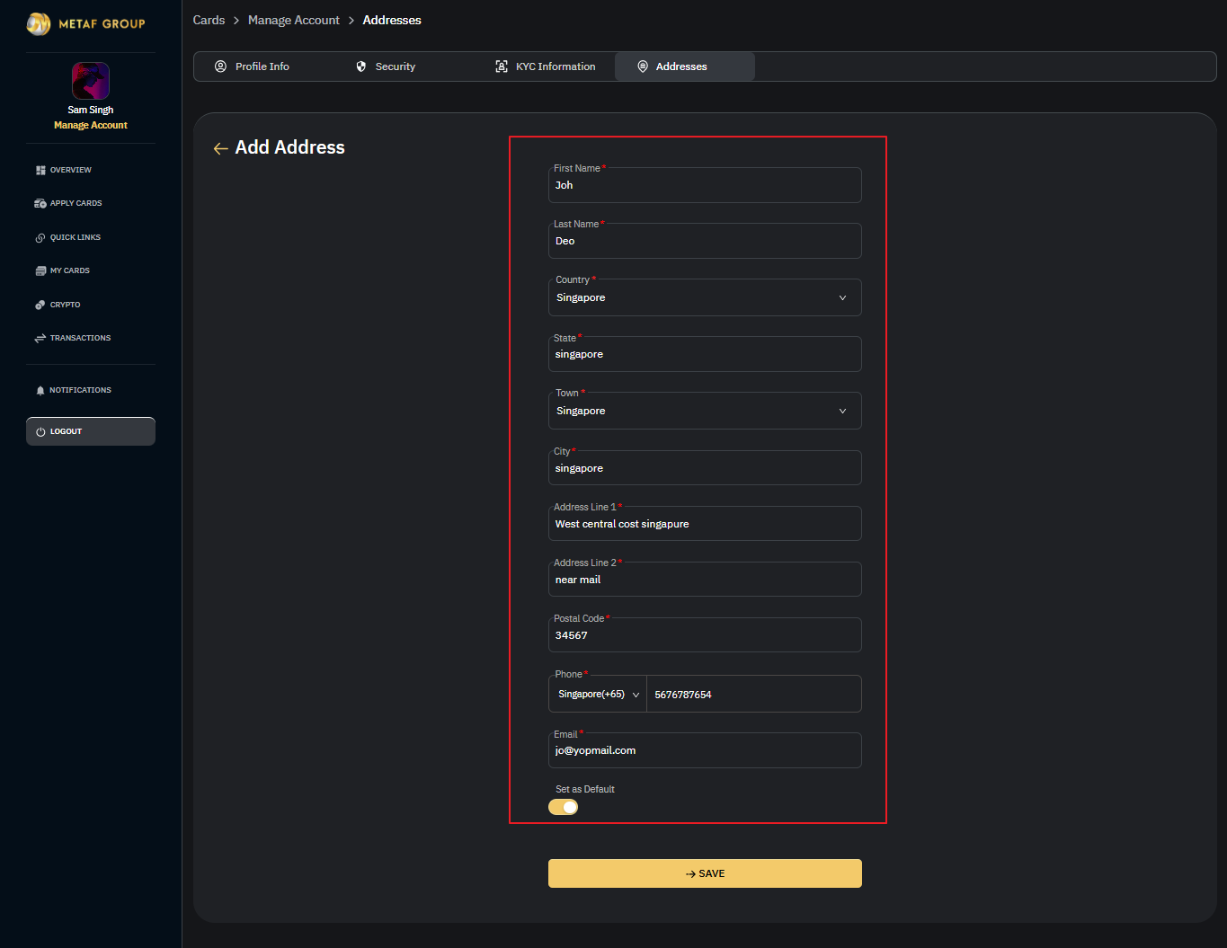 Add form